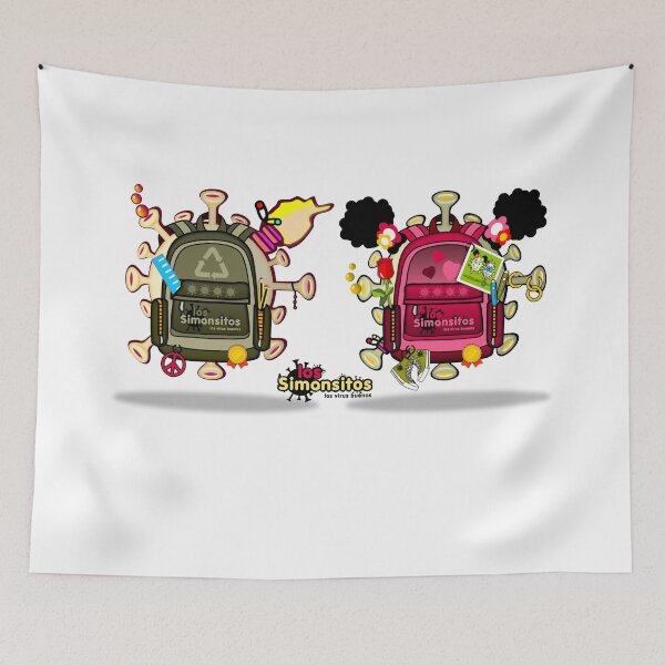 Item preview, Emma and Lola with their backpacks designed and sold by simonsitos.