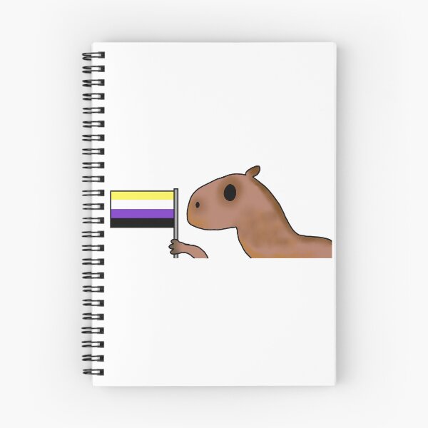 Item preview, capybara with non-binary flag designed and sold by EmoGayWorm.