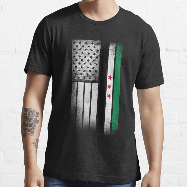 "Syrian American Flag" T-shirt for Sale by ozziwar | Redbubble | syrian