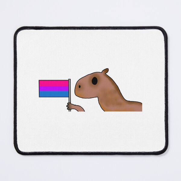 Item preview, capybara with bi flag designed and sold by EmoGayWorm.