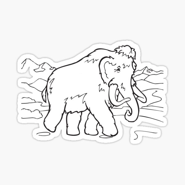 Item preview, Animal cartoon colouring line art mammoth designed and sold by greengoodnich.