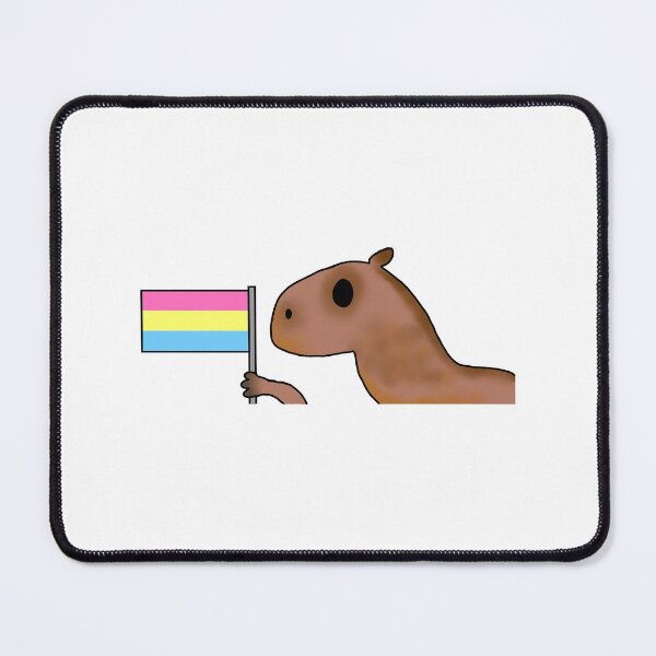 Item preview, capybara with pan flag designed and sold by EmoGayWorm.