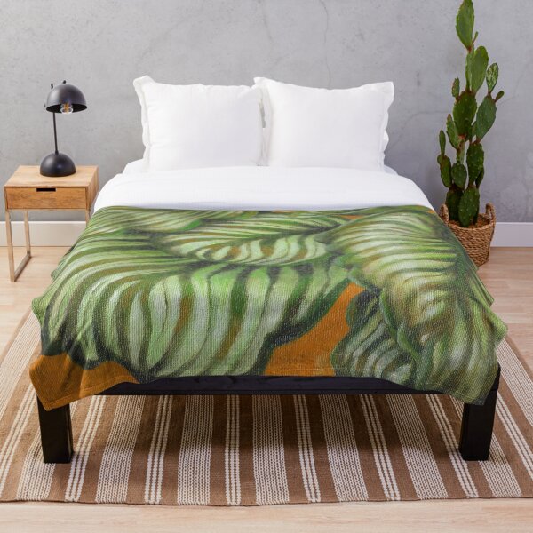 Item preview, Striped Summer Leaves Acrylic Painting designed and sold by dragonbee.