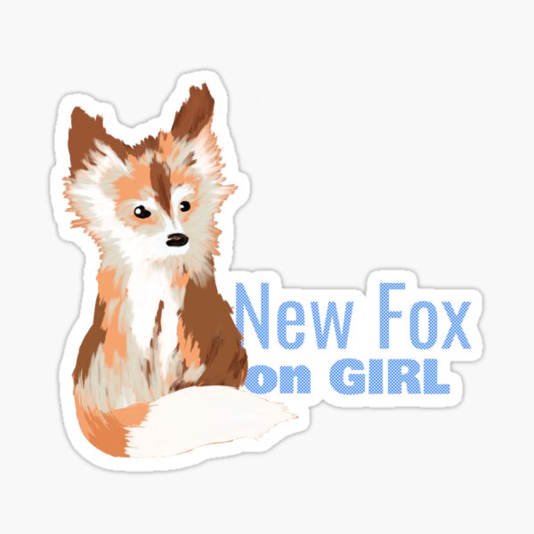 New Fox On Girl Sticker