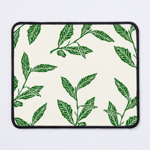 Item preview, Green Tea Leaf Block Print designed and sold by BiancaGreen.