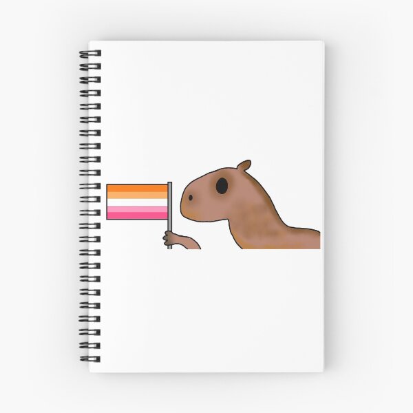 Item preview, capybara with lesbian flag designed and sold by EmoGayWorm.