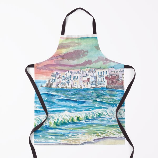 Item preview, Incredible Mykonos Sunset with Little Venice And Beach Waves  designed and sold by artshop77.