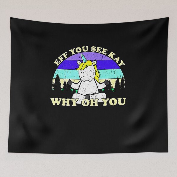 Item preview, Eff You See Kay Why Oh You Vintage Unicorn Yoga Funny Premium T-Shirt designed and sold by spolayastore.