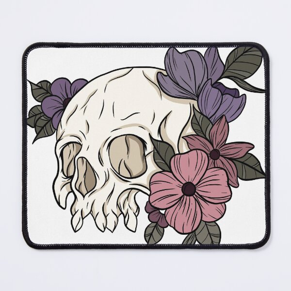 Item preview, Calavera gótica estética con flores púrpuras designed and sold by MadaFaCose.