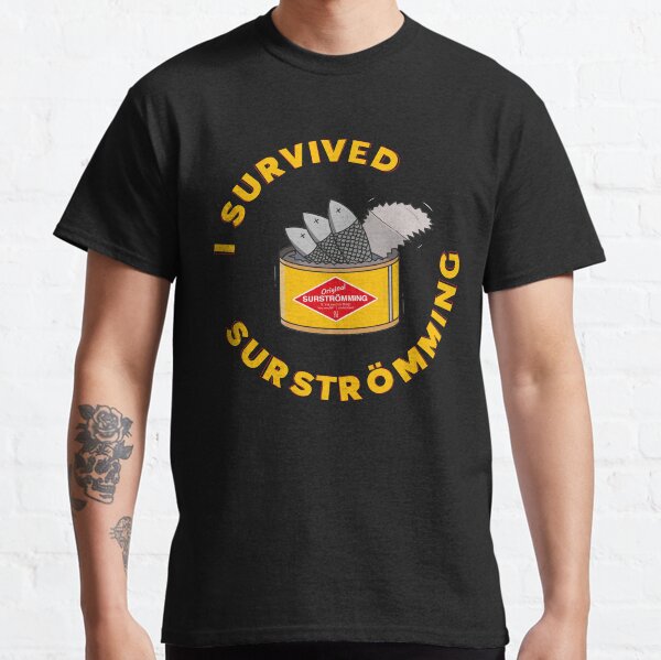 Vintage Surströmming can survivor swedish fish funny Classic T-Shirt