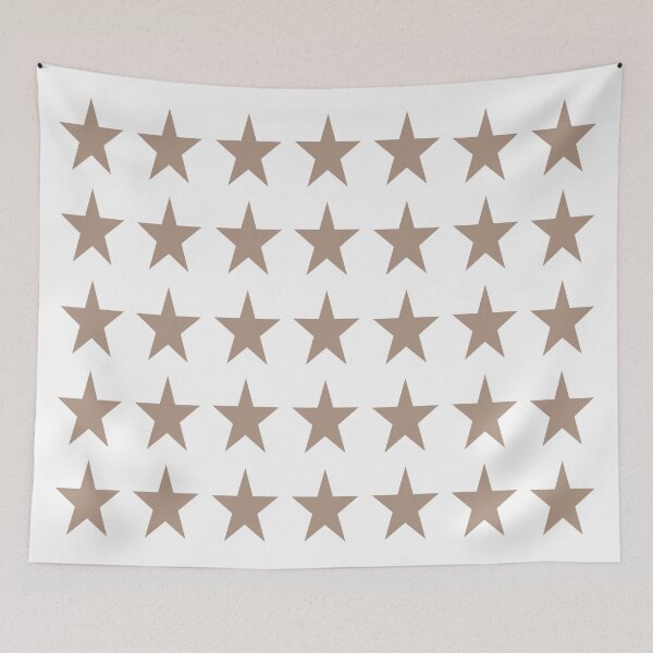 Item preview, Medium WARM TAUPE and WHITE STARS  designed and sold by RachelMacht.