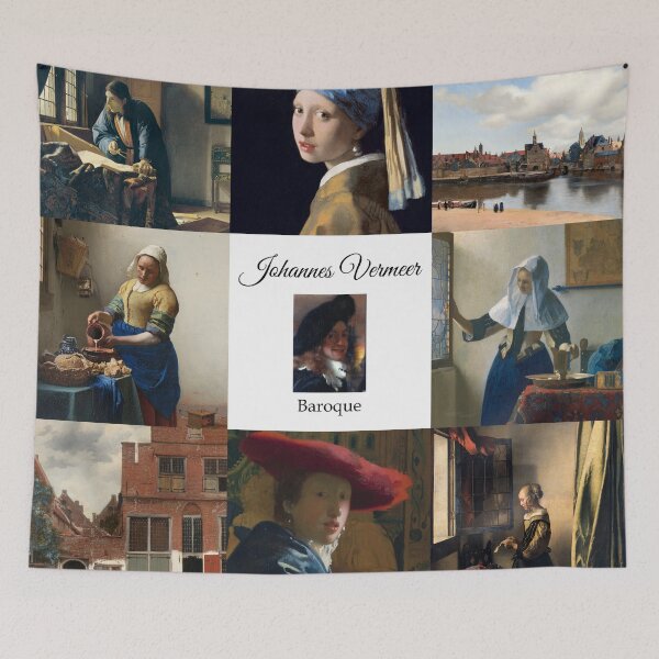 Item preview, Johannes Vermeer Popular Works Collage  designed and sold by KrisSidDesigns.