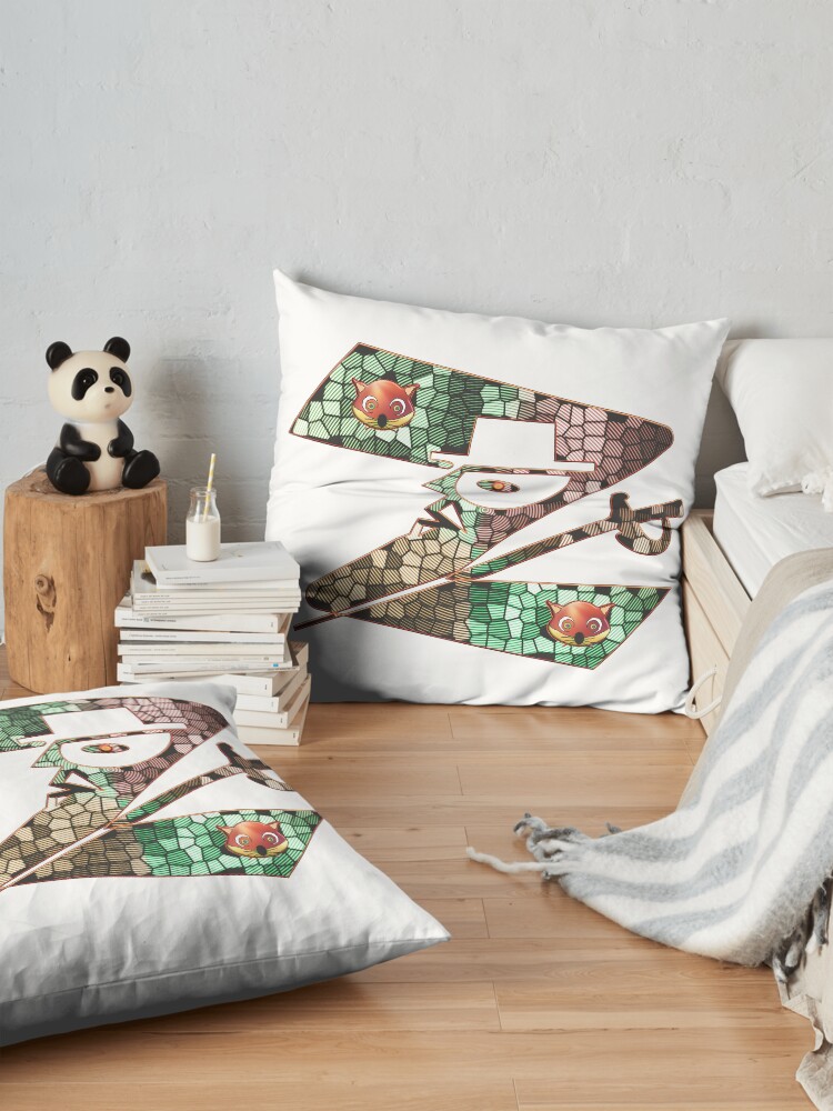 Alternate view of In the name of Zorro - Zorro is cheeky like a fox - Z like Zorro with his famous sword! Floor Pillow