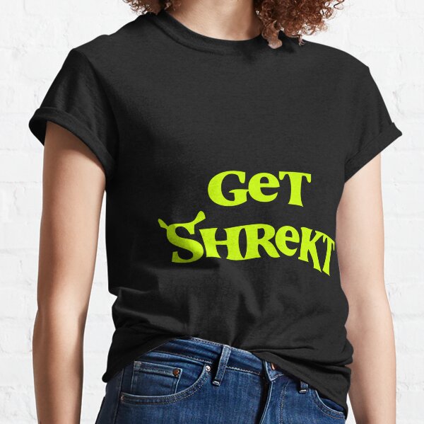 Shrek Text T Shirts Redbubble - shrek shirt roblox id t shirt designs