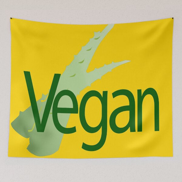 Item preview, Vegan lettering on aloe background designed and sold by Murza.