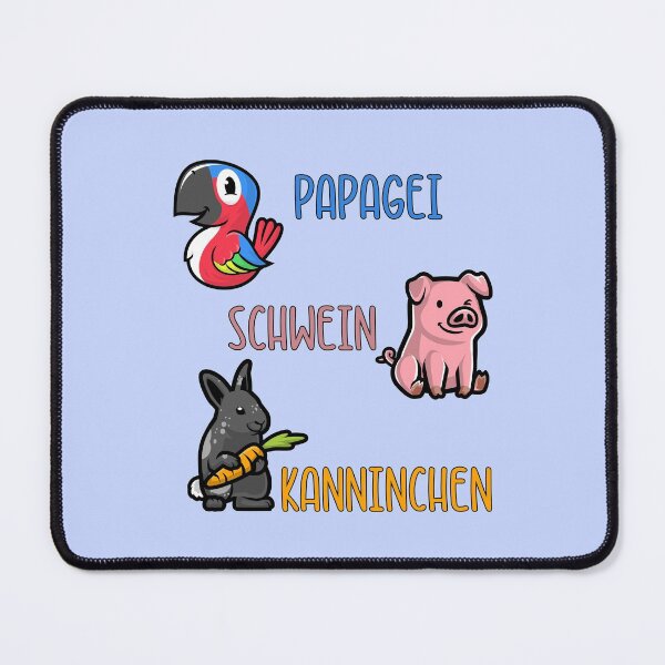 Item preview, Cute Animals - German Description Of Pig, Parrot And Rabbit designed and sold by FoxCodeCreation.