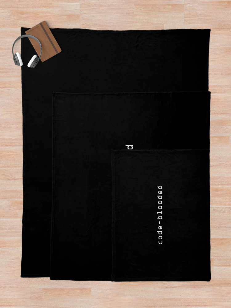 Thumbnail 5 of 6, Throw Blanket, Funny Code-blooded Programming Coding Programmer Coder designed and sold by Shania Tremblay.