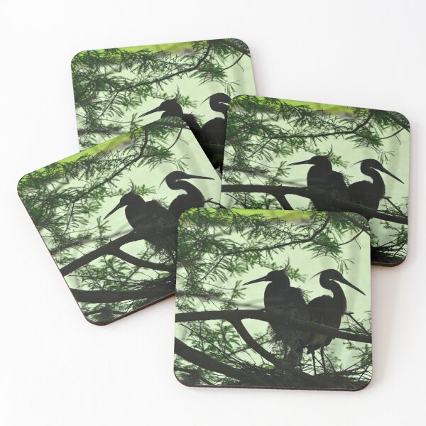 Item preview, Great Egret Silhouettes In Green designed and sold by LisaWootenPhoto.