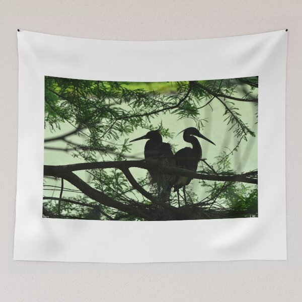Item preview, Great Egret Silhouettes In Green designed and sold by LisaWootenPhoto.