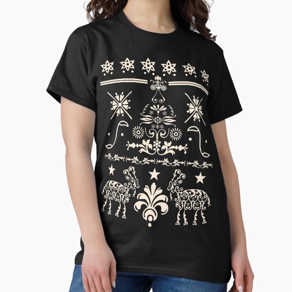 Artikel-Vorschau von Vintage Weihnachten Gothic Pagan Yule Ziege Immergrüner Baum Fair Isle Muster, designt und verkauft von retroyule.