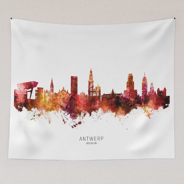 Item preview, Antwerp Belgium Skyline designed and sold by ArtPrints.