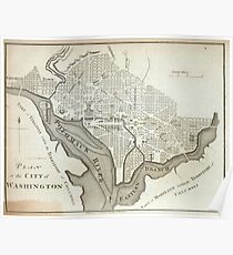 Vintage Map of Washington D.C. (1794) Poster