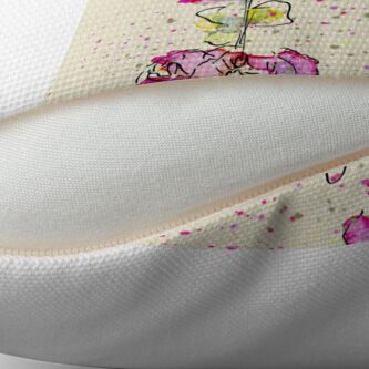 Alternate view of Whimsical Pink Watercolour Hollyhocks Throw Pillow