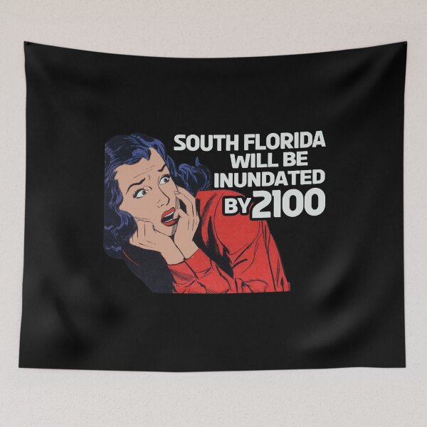Item preview, Vintage Florida inundated Climate Change Scared Woman Gift designed and sold by TheAplus.