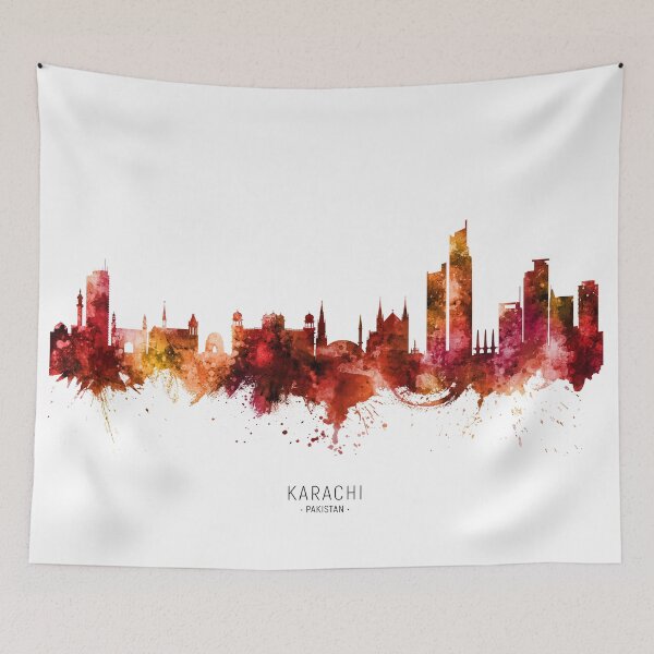 Artikelvorschau, Karachi Pakistan Skyline entworfen und verkauft von ArtPrints.