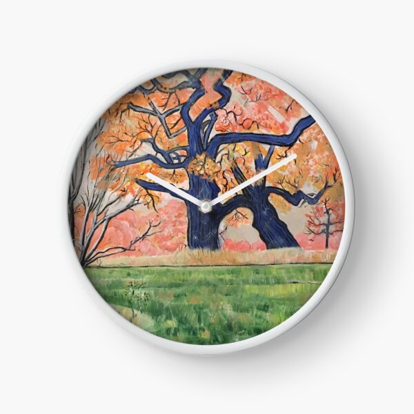 Wrestling Trees At Fall... Bejewelled In Amber Tones Clock