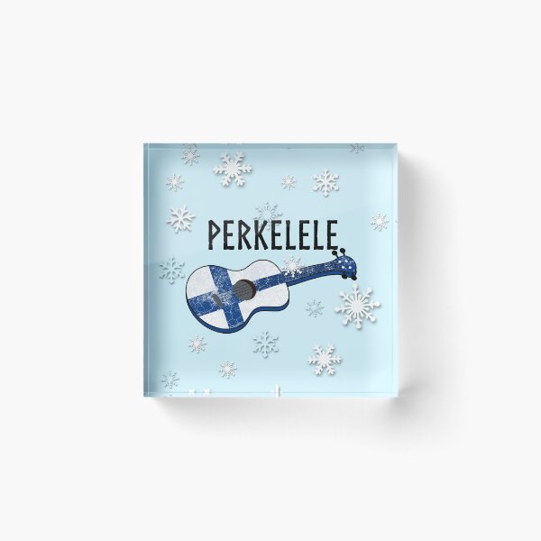 Item preview, Perkelele funny Finnish Ukulele flag designed and sold by DeliriousSteve.