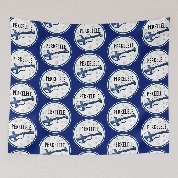 Item preview, Perkelele funny Finnish Ukulele flag designed and sold by DeliriousSteve.