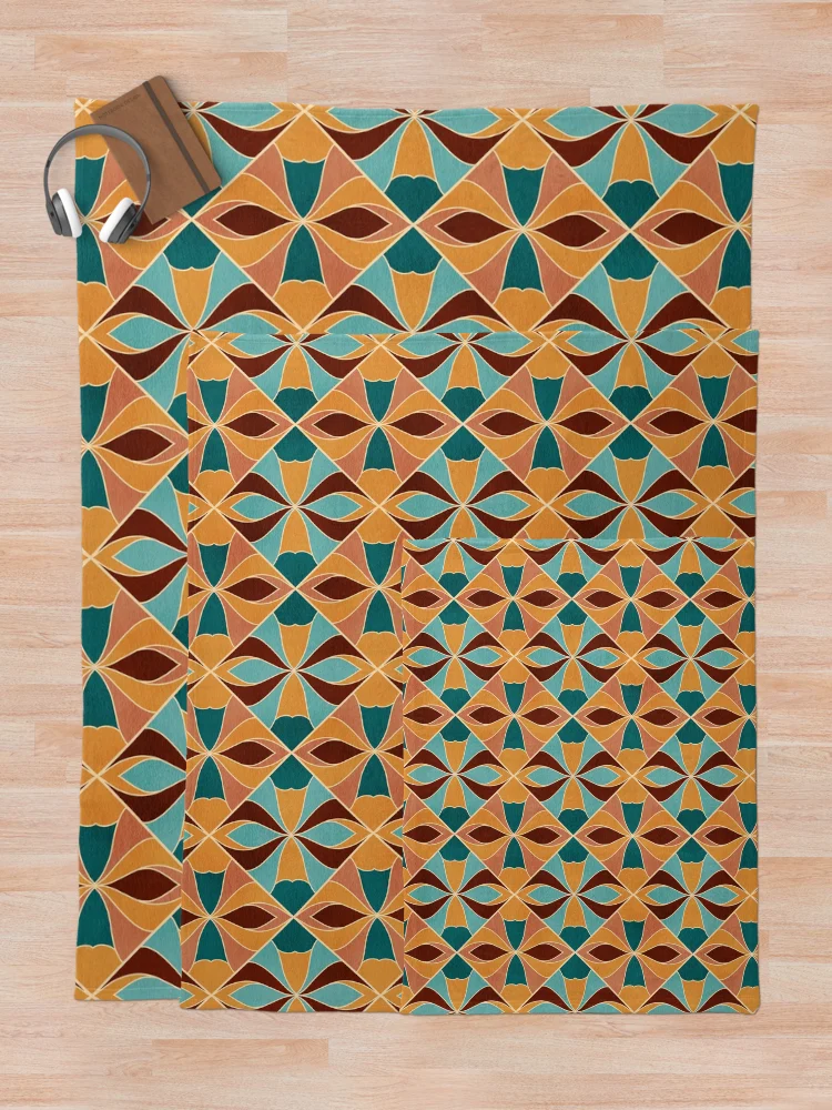 Thumbnail 5 of 6, Throw Blanket, Abstract Geometric Diamond-Shape Pattern designed and sold by Lavender Mint Graphics.