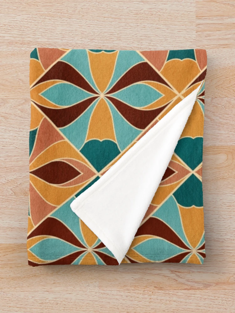 Thumbnail 3 of 6, Throw Blanket, Abstract Geometric Diamond-Shape Pattern designed and sold by Lavender Mint Graphics.