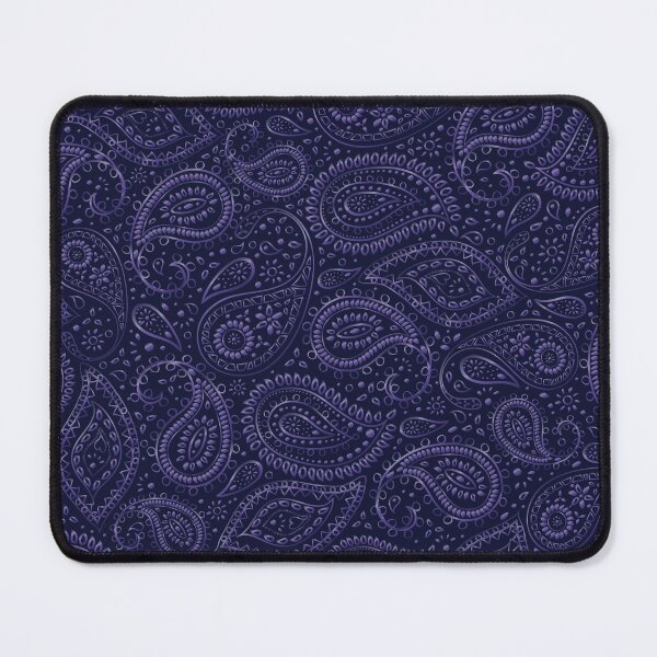 Item preview, Pretty Bohemian Art Paisley Floral Pattern Shades of Blue on Navy Blue designed and sold by GDCdesigns.