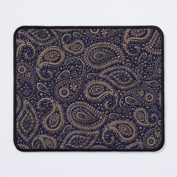 Artikelvorschau, Hübsches goldenes böhmisches Kunst-Paisley-Blumenmuster mit Farbverlauf in Beige und Braun auf Marineblau entworfen und verkauft von GDCdesigns.