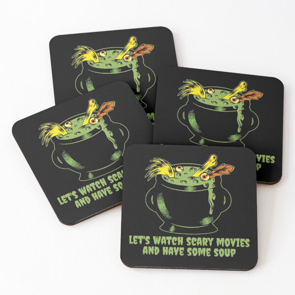 Item preview, Funny halloween design of a witches cauldron with the text let's watch scary movies and have some soup. designed and sold by NobelFashion.