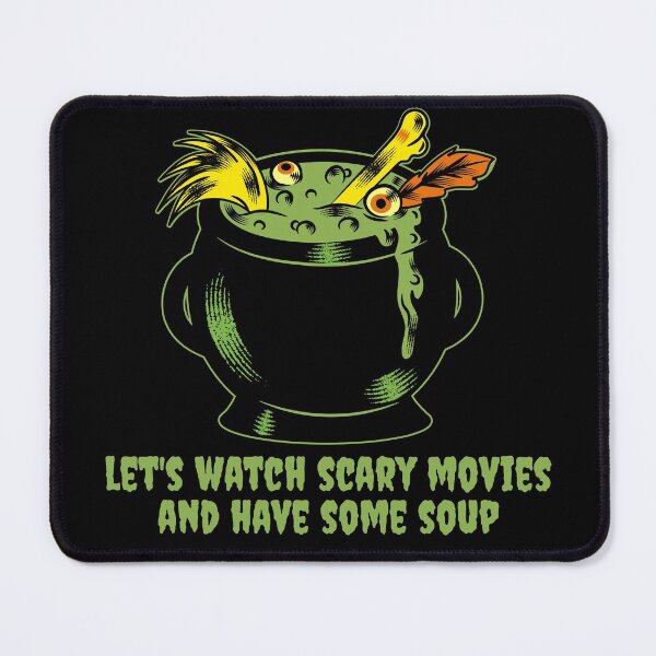 Item preview, Funny halloween design of a witches cauldron with the text let's watch scary movies and have some soup. designed and sold by NobelFashion.
