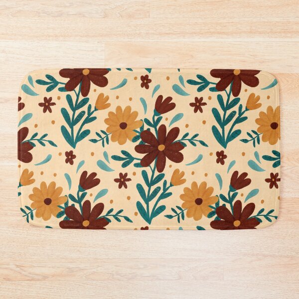Item preview, Fall Florals in Burgundy, Golden Yellow, and Teal Blue Pattern  designed and sold by Lavender Mint Graphics.