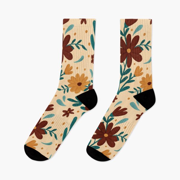 Item preview, Fall Florals in Burgundy, Golden Yellow, and Teal Blue Pattern  designed and sold by Lavender Mint Graphics.