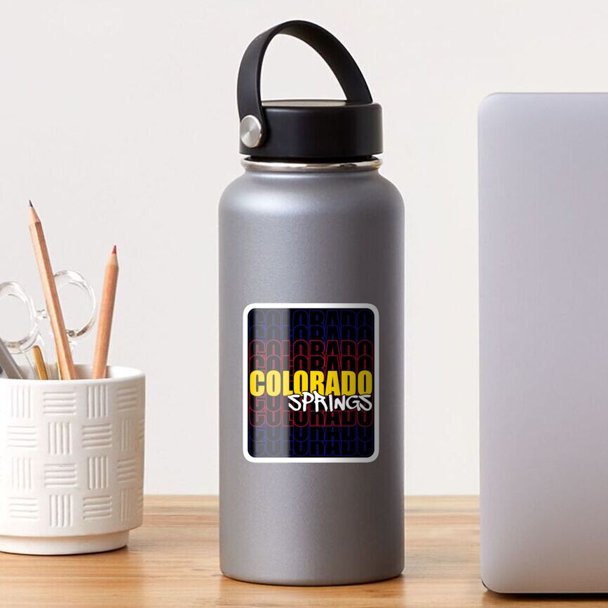 Colorado Springs State Flag Typography Sticker