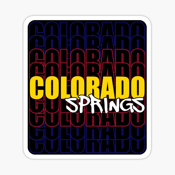 Colorado Springs State Flag Typography Glossy Sticker