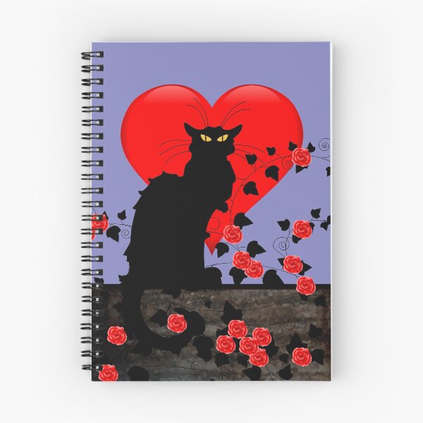 Item preview, Chat Noir with Red Roses designed and sold by HolidayBug.