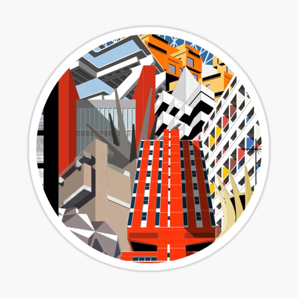 Item preview, Building Montage, Brutalist, Brutalism, Architecture designed and sold by sketchingarchi.