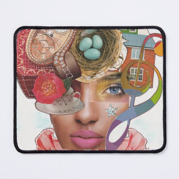 Item preview, Fine Art Print Pop-culture Woman Face Collage ¨What´s On Your Mind¨ . designed and sold by Artsymirveras.