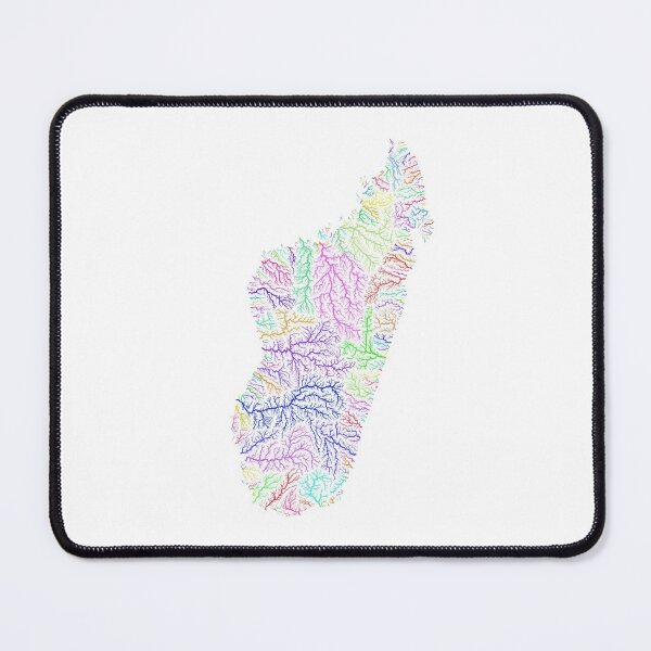 Item preview, Madagascar River Basin Map in Rainbow Colours with White Background designed and sold by GrasshopperGeo.