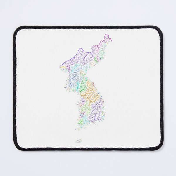 Item preview, Korea River Basin Map in Rainbow Colours with White Background designed and sold by GrasshopperGeo.