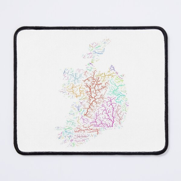 Item preview, Ireland River Basin Map in Rainbow Colours with White Background designed and sold by GrasshopperGeo.