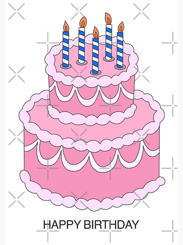 Poster Gâteau d'anniversaire rose