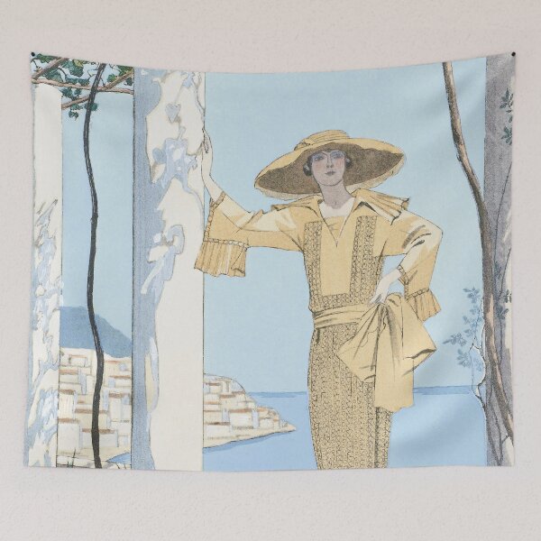 Item preview, French Art Deco "Amalfi. Robe, de Worth from Gazette du Bon Ton No. 7, Pl. 54" (1922) fby George Barbier designed and sold by Designedbysm.
